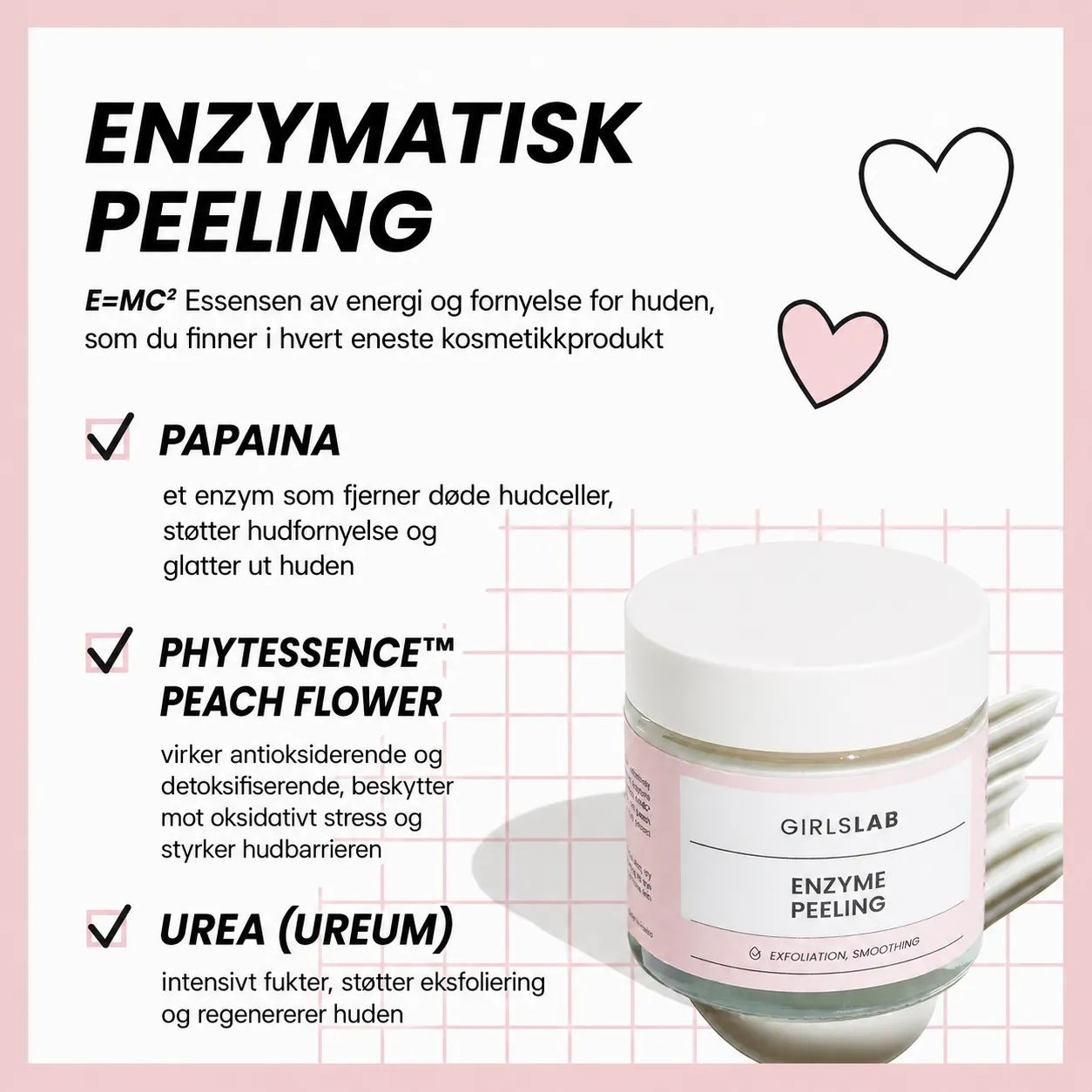GirlsLab GL.004 Enzyme Peeling med papain INGREDIENSER