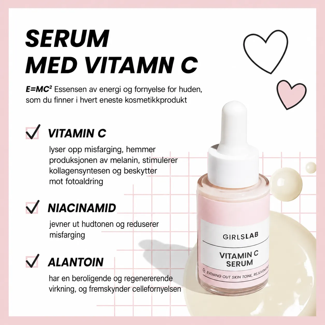 GirlsLab GL.006 Vitamin C Serum med AA2G og niacinamid ingredienser