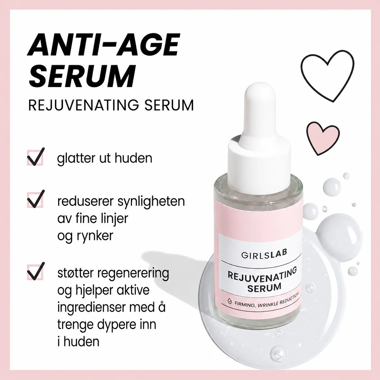 GirlsLab GL.008 Rejuvenating Serum med kobbertripeptid GHK-Cu virkning