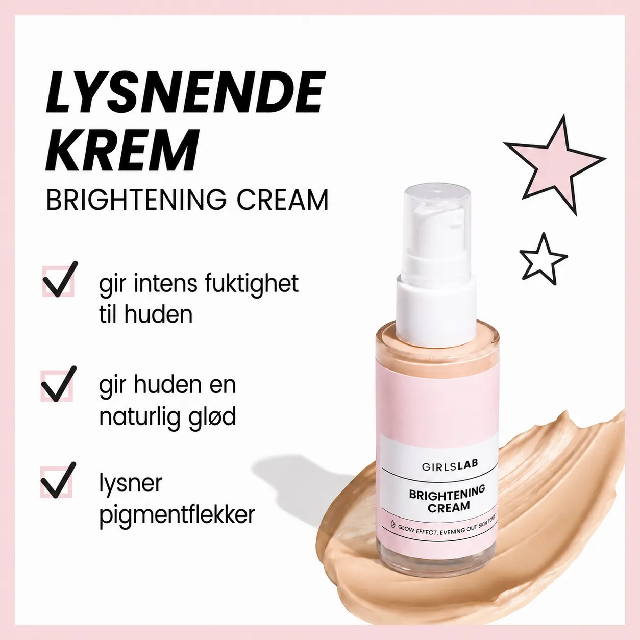 GirlsLab GL.009 Brightening Cream med vitamin C og niacinamid virkning