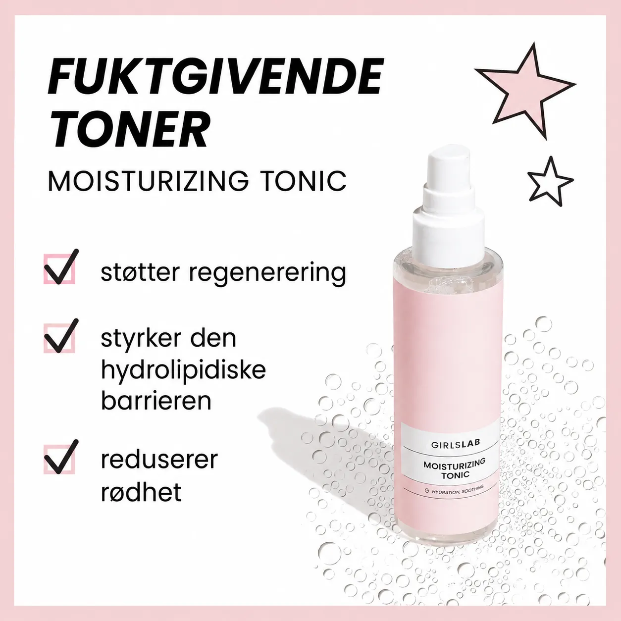 GirlsLab GL.013 Moisturizing Tonic med grapefruktekstrakt og niacinamid virkning