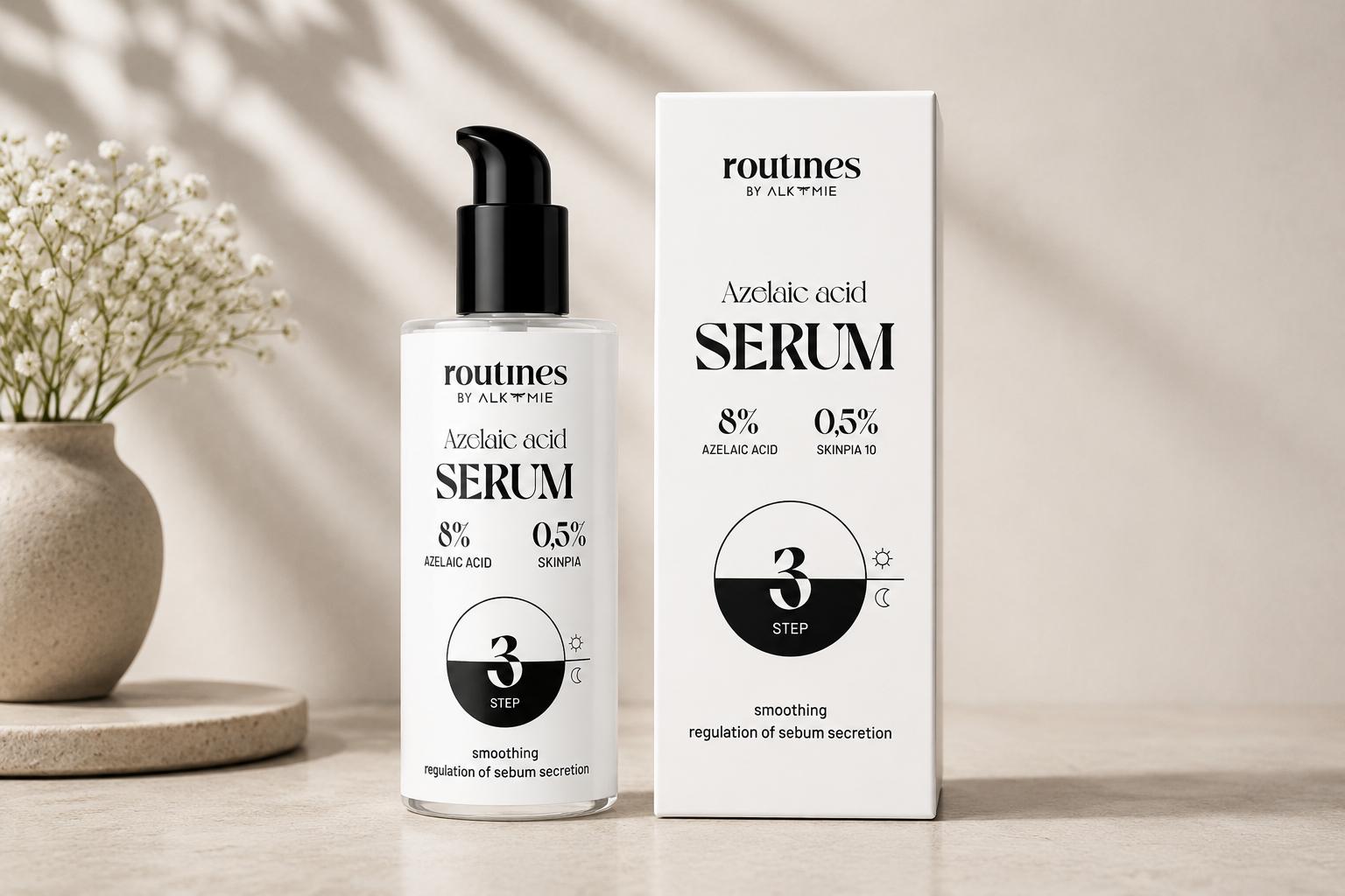 Routines STEP 3 serum med 8% azelainsyre og Skinpia 10