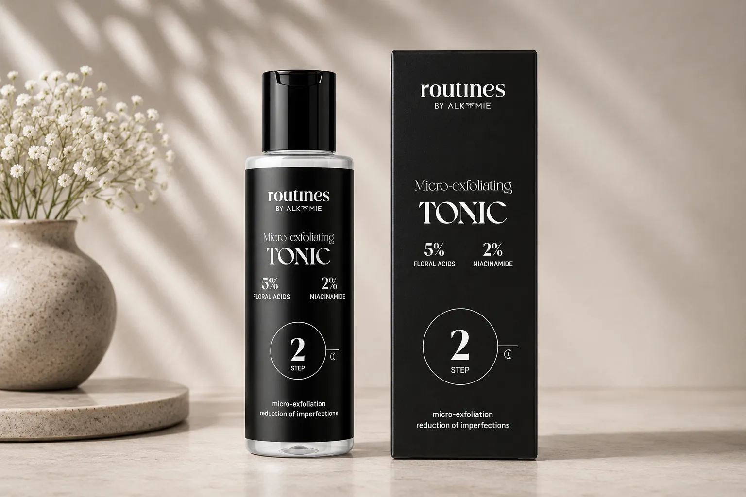 Routines STEP 2 mikroeksfolierende tonik med blomstersyner og niacinamid