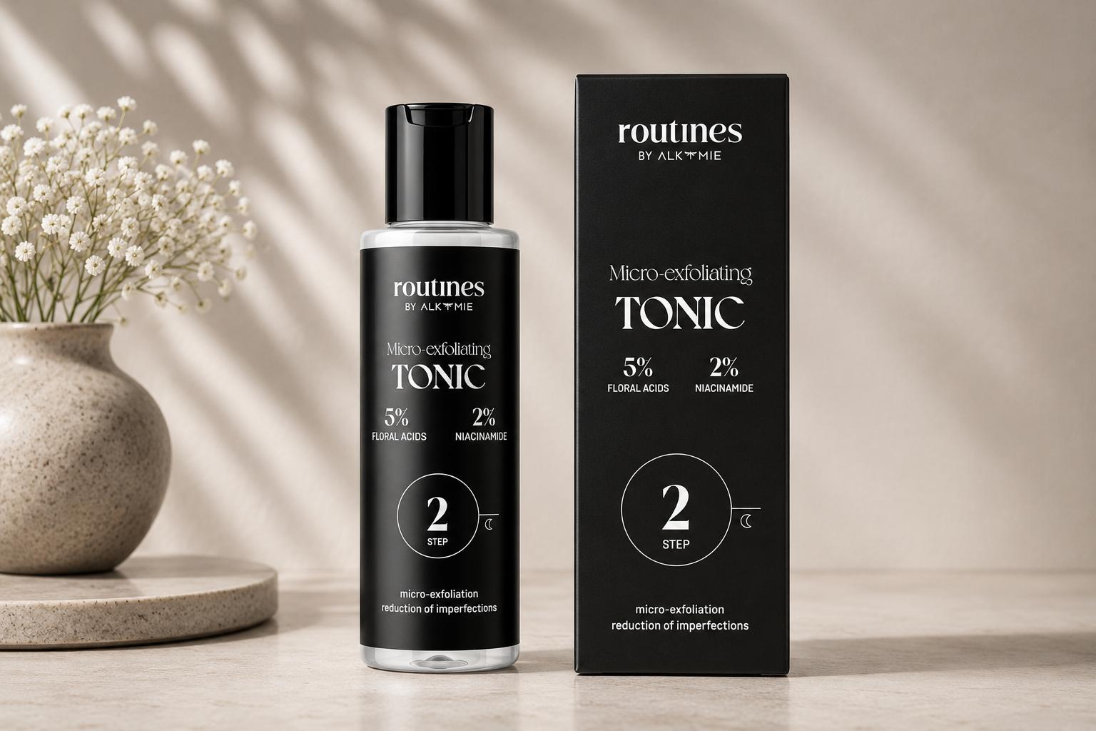 Routines STEP 2 mikroeksfolierende tonik med blomstersyner og niacinamid