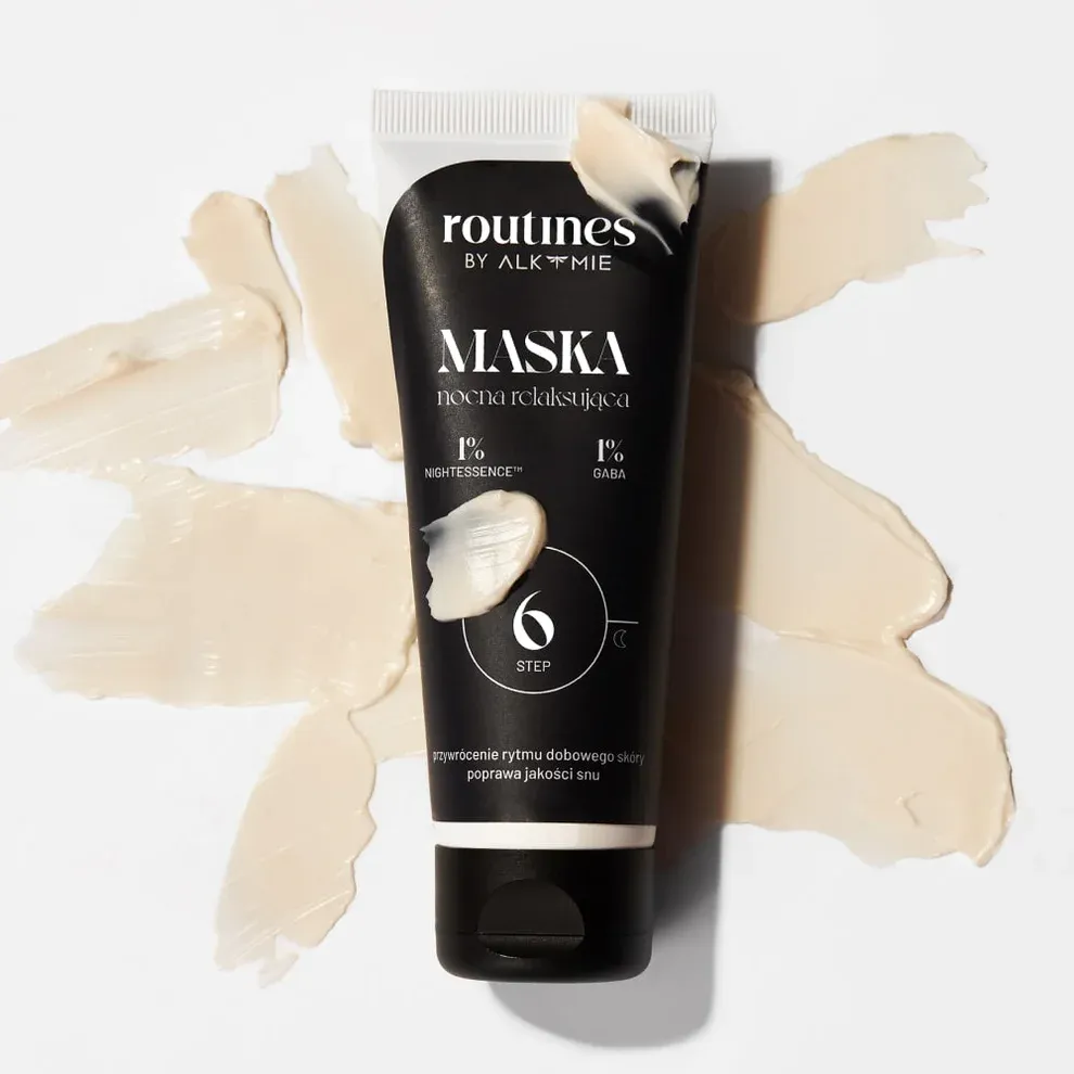 Routines STEP 6 avslappende nattmaske med GABA og Nightessence.