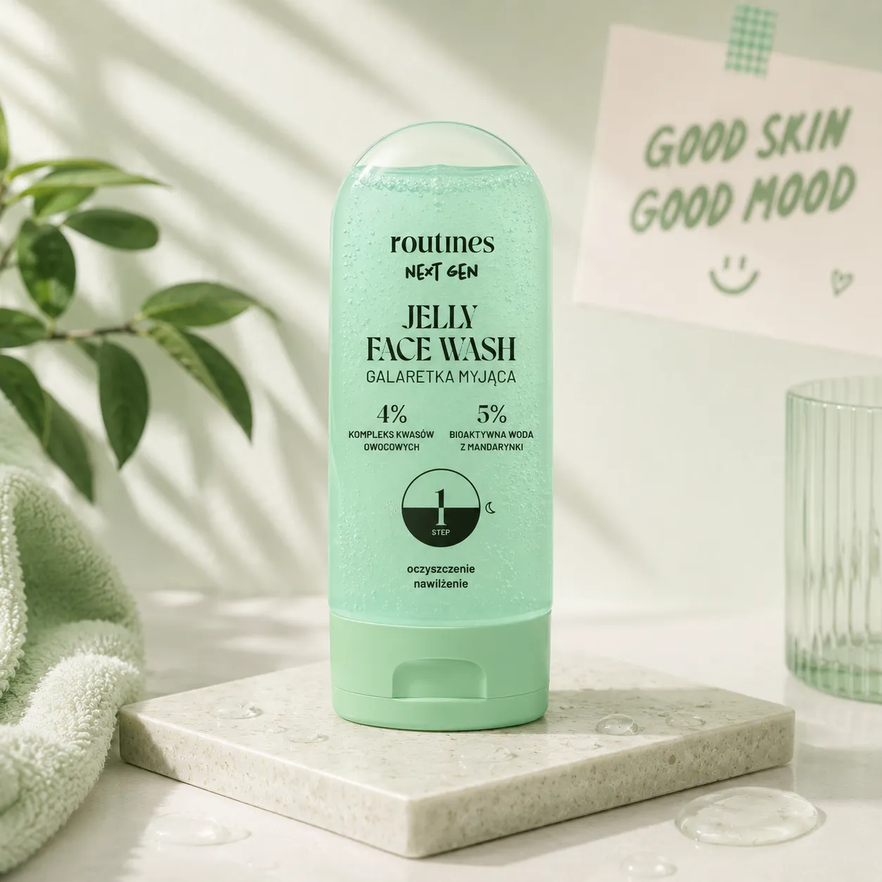 Routines Next Gen Jelly Face Wash grønn rensegele for tenåringer