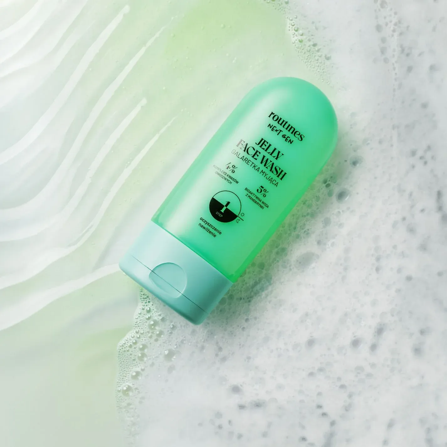 Routines Next Gen Jelly Face Wash grønn rensegele for tenåringer.