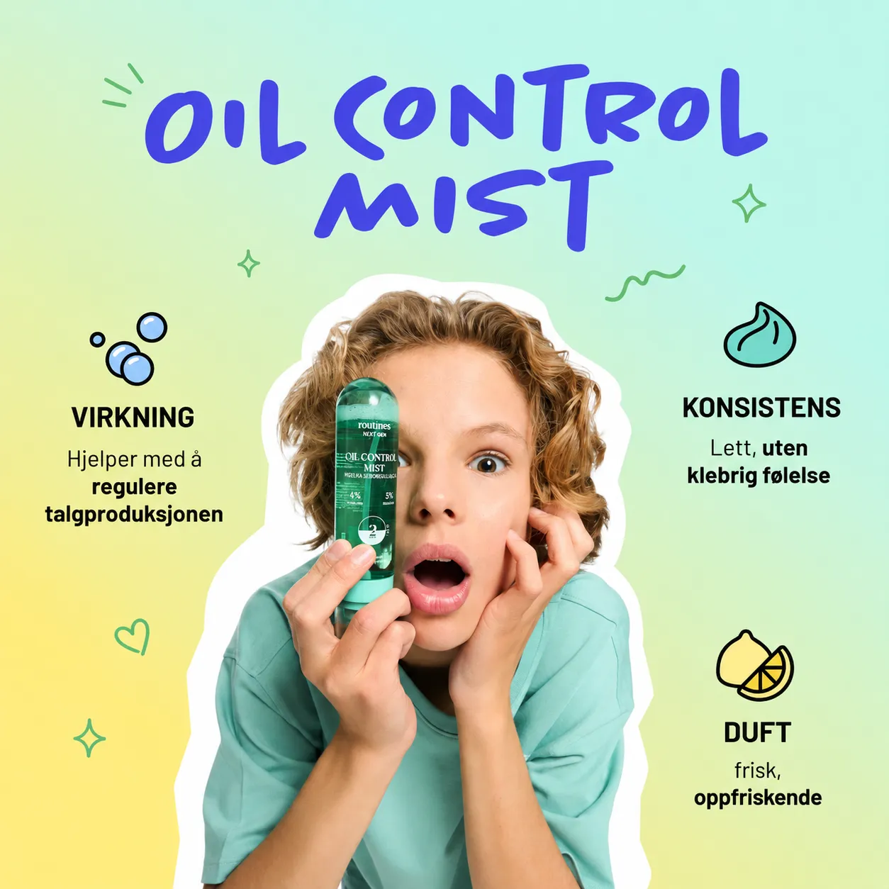 Routines Next Gen Oil Control Mist sebumregulerende ansiktsmist hvordan