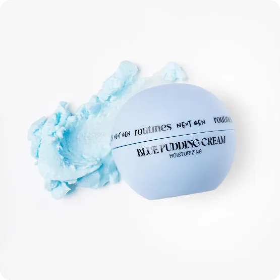 Routines Next Gen Blue Pudding Cream blå fuktighetsgivende krem konsistens