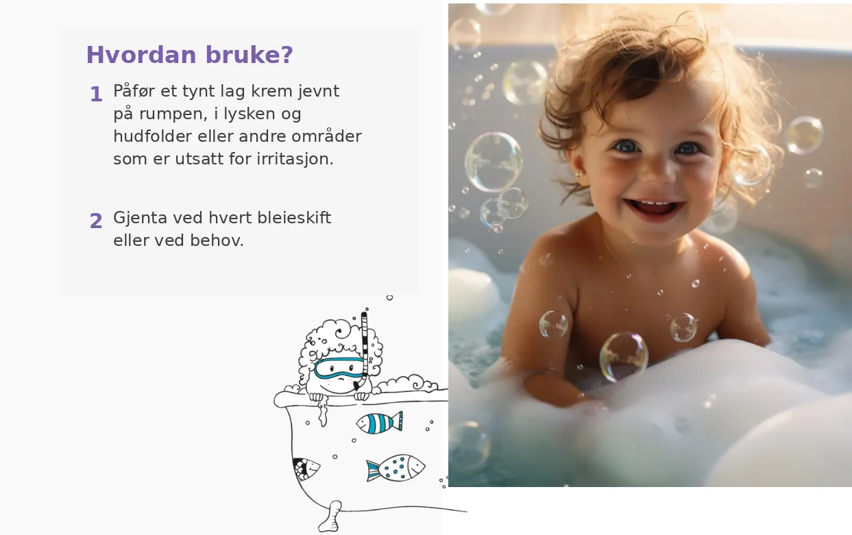 MomMe beroligende rumpe-krem for baby – beskytter mot bleieutslett beby