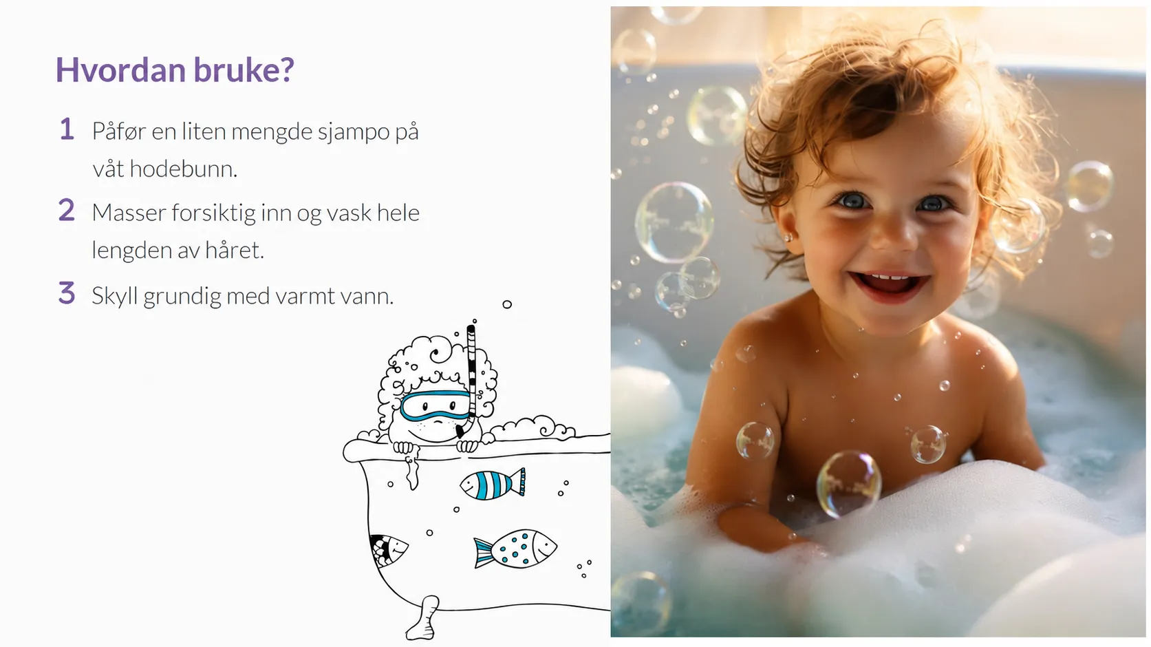MomMe skånsom barneshampoo – naturlig formel for sensitiv hodebunn bruk