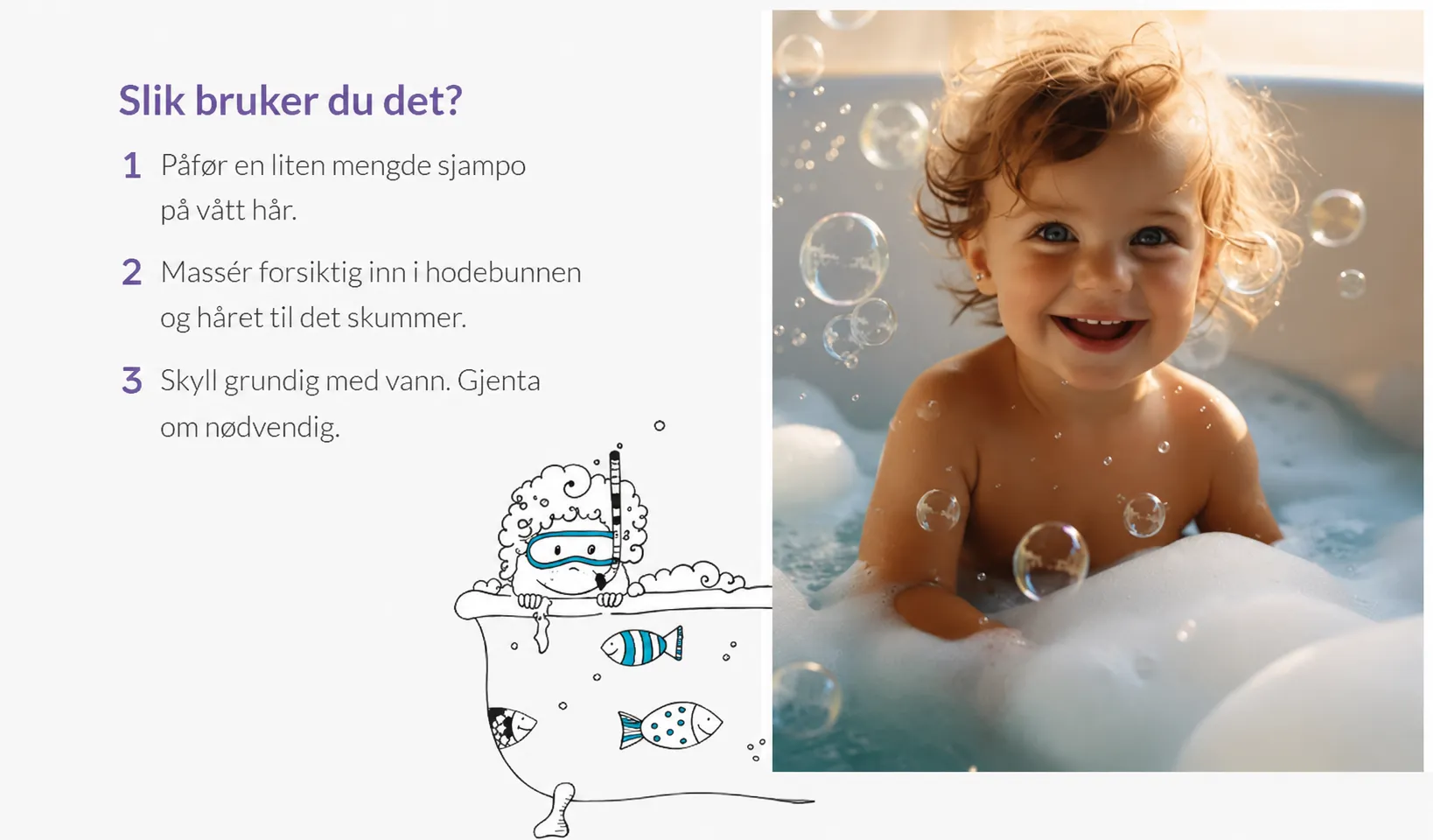 MomMe 2-i-1 sjampo og balsam – renser og kondisjonerer i ett steg bruk