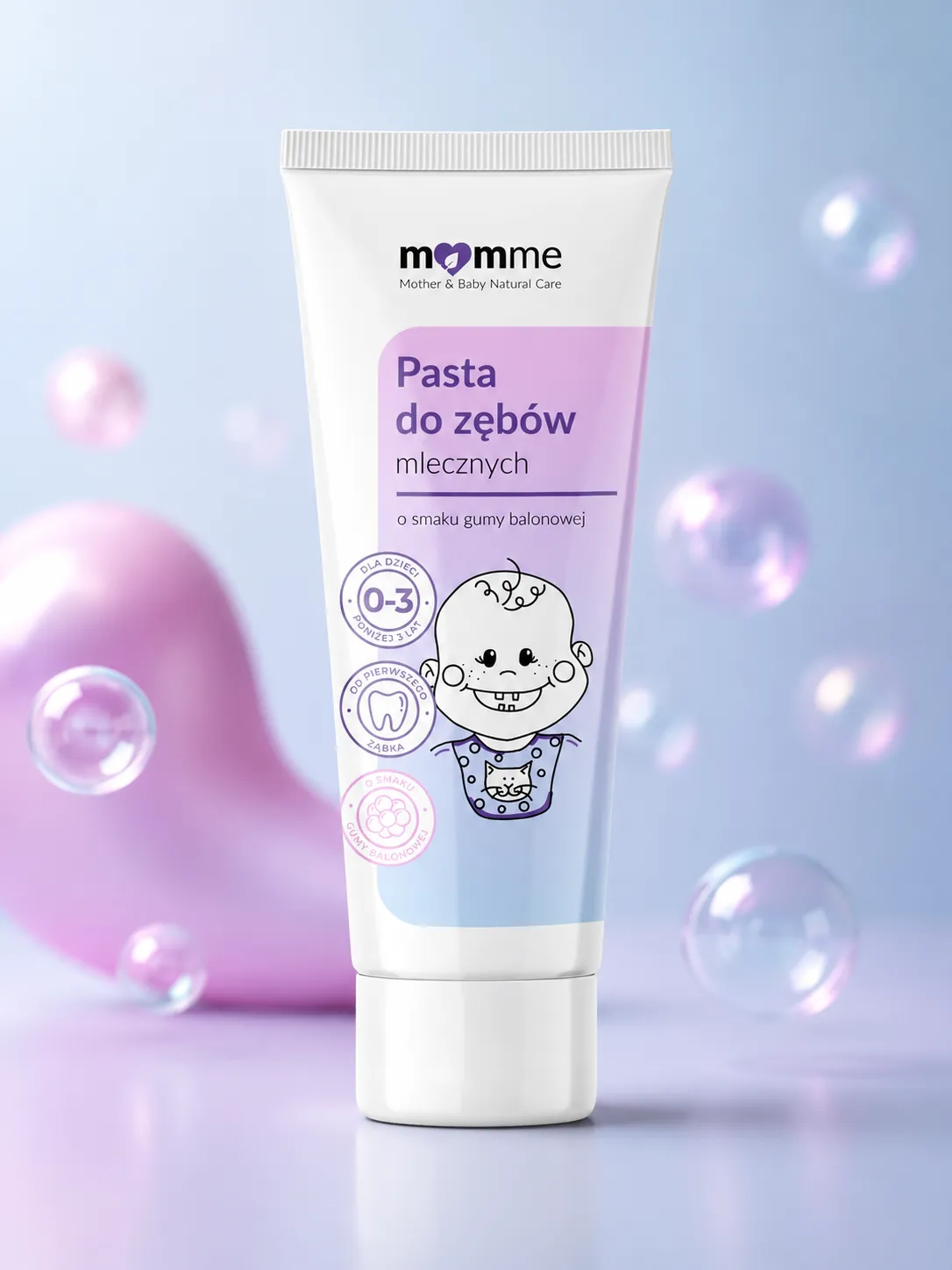 MomMe tannkrem for melketenner med tyggegummi smak
