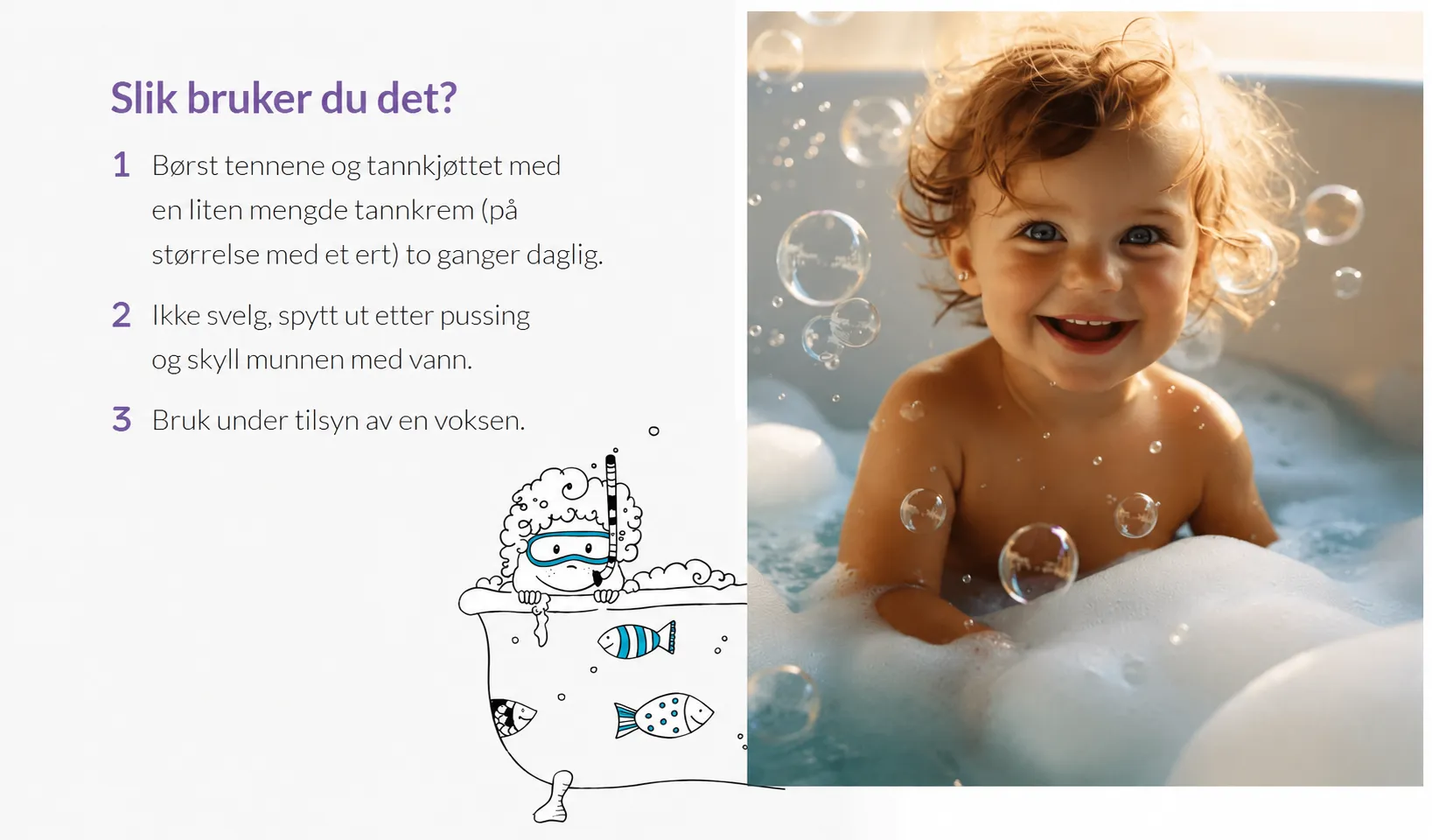 MomMe tannkrem for melketenner med tyggegummi smak bruk