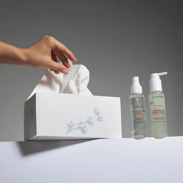 Alkmie Pure Face Towels engangs ansiktsservietter – myke og hygieniske.
